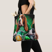 Basset Hound Dog fiets St. Patrick's Day Tote Bag (Dichtbij)