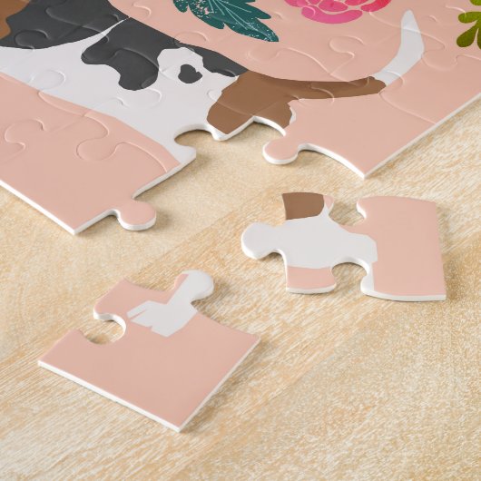 Basset Hound Dog Florals Legpuzzel (Zijkant)