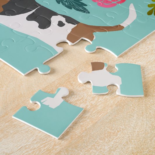 Basset Hound Dog  Florals Legpuzzel (Zijkant)