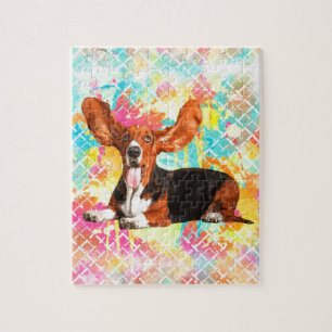 Basset Hound Dog Flying Ears Legpuzzel