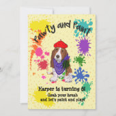 Basset Hound Dog Fun Art verjaardagsuitnodiging Kaart (Voorkant)