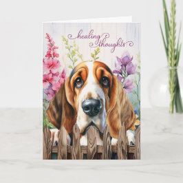 Basset Hound Dog Garden Gladiolus wordt beter Kaart