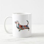 Basset Hound Dog Geometric Pattern Silhouette Koffiemok (Links)
