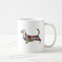 Basset Hound Dog Geometric Pattern Silhouette