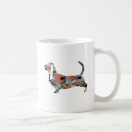Basset Hound Dog Geometric Pattern Silhouette Koffiemok