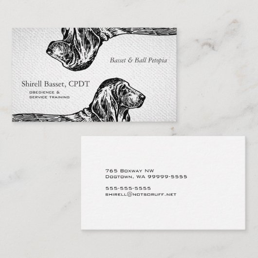 Basset Hound Dog getextureerde look Visitekaartje (Voorkant / Achterkant)