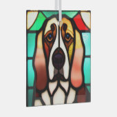 Basset Hound Dog "Glas in lood" Glas Ornament (Voorkant Rechts)