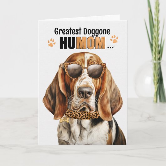 Basset Hound Dog Greatest HuMOM Moederdag Feestdagen Kaart (Voorkant)