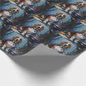 Basset Hound Dog grillig Halloween schilderij Cadeaupapier (Hoek)