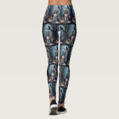 Basset Hound Dog grillig Halloween schilderij Leggings (Achterkant)