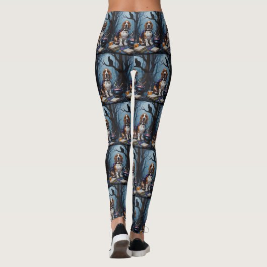 Basset Hound Dog grillig Halloween schilderij Leggings (Achterkant)