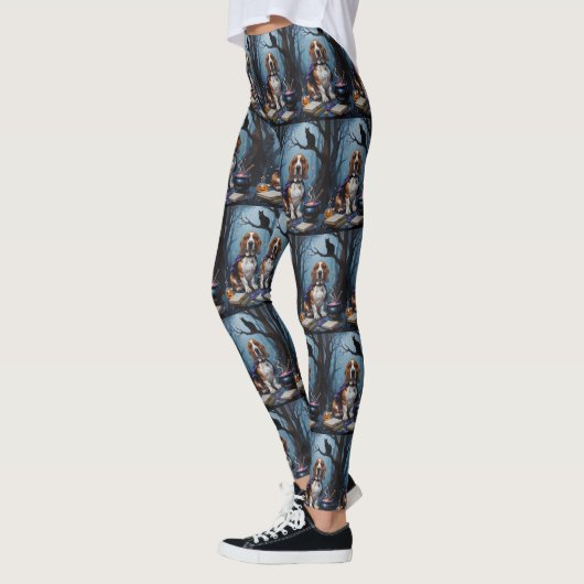 Basset Hound Dog grillig Halloween schilderij Leggings (Links)