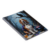 Basset Hound Dog grillig Halloween schilderij Notitieboek (Rechterzijde)