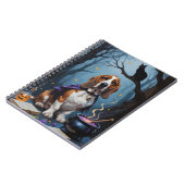 Basset Hound Dog grillig Halloween schilderij Notitieboek (Linkerzijde)