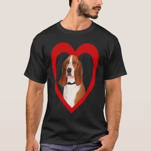 Basset Hound Dog Heart Basset Hound T-shirt (Voorkant)
