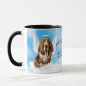 Basset Hound Dog Heaven Personalized Memorial Mok (Links)