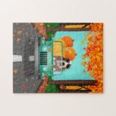 Basset Hound Dog Herfst Pumpkin Legpuzzel (Horizontaal)