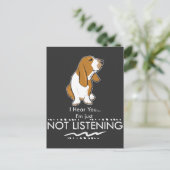 Basset Hound Dog - Hoor je dat ik niet luister Briefkaart (Staand voorkant)