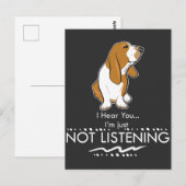 Basset Hound Dog - Hoor je dat ik niet luister Briefkaart (Voorkant / Achterkant)