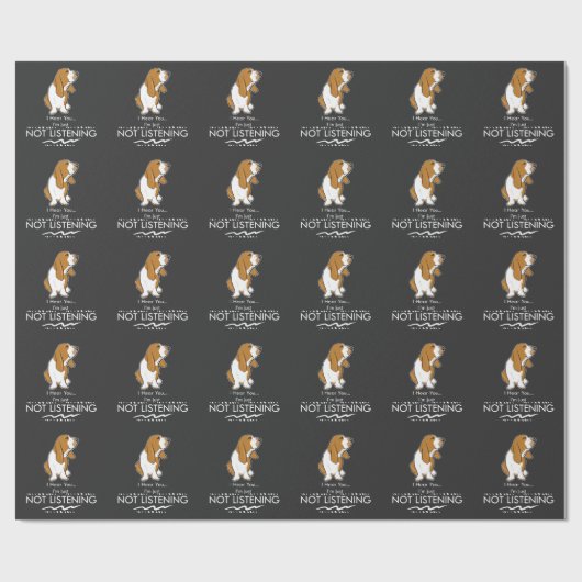 Basset Hound Dog - Hoor je dat ik niet luister Cadeaupapier (Vlak)