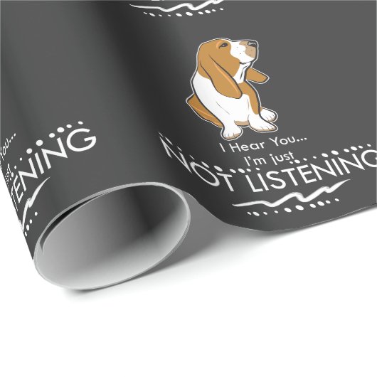 Basset Hound Dog - Hoor je dat ik niet luister Cadeaupapier (Rol Hoek)