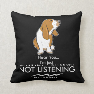 Basset Hound Dog - Hoor je dat ik niet luister Kussen