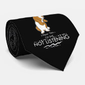 Basset Hound Dog - Hoor je dat ik niet luister Stropdas (Opgerold)