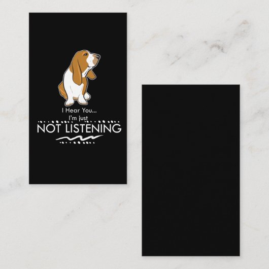 Basset Hound Dog - Hoor je dat ik niet luister Visitekaartje (Voorkant / Achterkant)