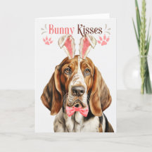 Basset Hound Dog in Bunny Ears Pasen