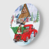 Basset Hound dog in kerstbestelling Vrachtwagen sn Grote Klok (Hoek)