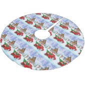 Basset Hound dog in kerstbestelling Vrachtwagen sn Kerstboom Rok (Gekanteld)