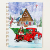 Basset Hound dog in kerstbestelling Vrachtwagen sn Planner (Voorkant)