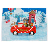 Basset Hound Dog in kerstcadeau Truck Snow Groot Cadeauzakje (Voorkant)