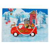 Basset Hound Dog in kerstcadeau Truck Snow Groot Cadeauzakje (Achterkant)