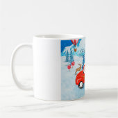 Basset Hound Dog in kerstcadeau Truck Snow Koffiemok (Links)