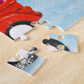 Basset Hound Dog in kerstcadeau Truck Snow Legpuzzel (Zijkant)