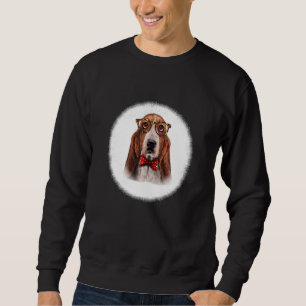 Basset Hound Dog in klassiek gele glas en Stropdas Trui