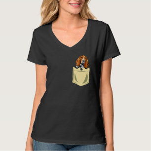 Basset Hound Dog in Pocket Puppy T-shirt