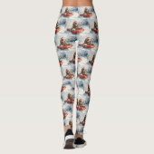 Basset Hound Dog in Sledge Let It Snow Christmas Leggings (Achterkant)