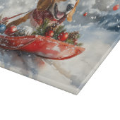 Basset Hound Dog in Sledge Let It Snow Christmas Snijplank (Hoek)