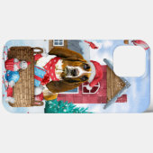 Basset Hound Dog in sneeuwkersthondenhuis Case-Mate iPhone Case (Achterkant (horizontaal))