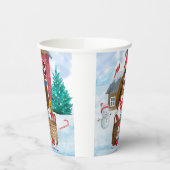 Basset Hound Dog in sneeuwkersthondenhuis Papieren Bekers (Links)