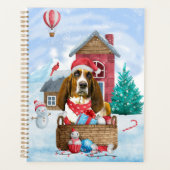 Basset Hound Dog in sneeuwkersthondenhuis Planner (Voorkant)