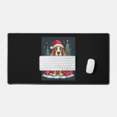 Basset Hound Dog Kerstfeesten Santa Hondenliefhebb Bureaumat (Keyboard & Muis)