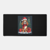 Basset Hound Dog Kerstfeesten Santa Hondenliefhebb Bureaumat (Voorkant)