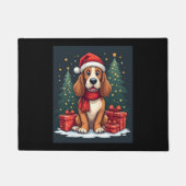 Basset Hound Dog Kerstfeesten Santa Hondenliefhebb Deurmat (Voorkant)