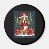 Basset Hound Dog Kerstfeesten Santa Hondenliefhebb Magneet (Voorkant)