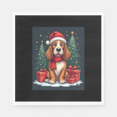 Basset Hound Dog Kerstfeesten Santa Hondenliefhebb Servet (Voorkant)