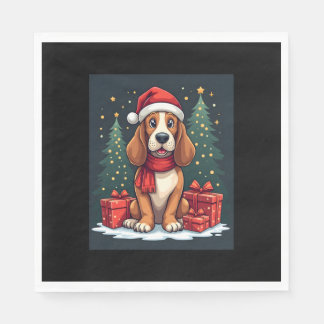 Basset Hound Dog Kerstfeesten Santa Hondenliefhebb Servet