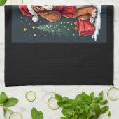 Basset Hound Dog Kerstfeesten Santa Hondenliefhebb Theedoek (Gevouwen)